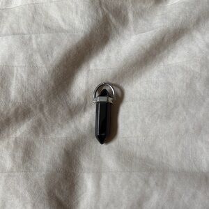 Silver and Black Crystal Pendant